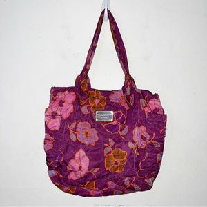 Marc Jacobs Standard Supply Nylon Tote Purple Floral  Workwear Bag